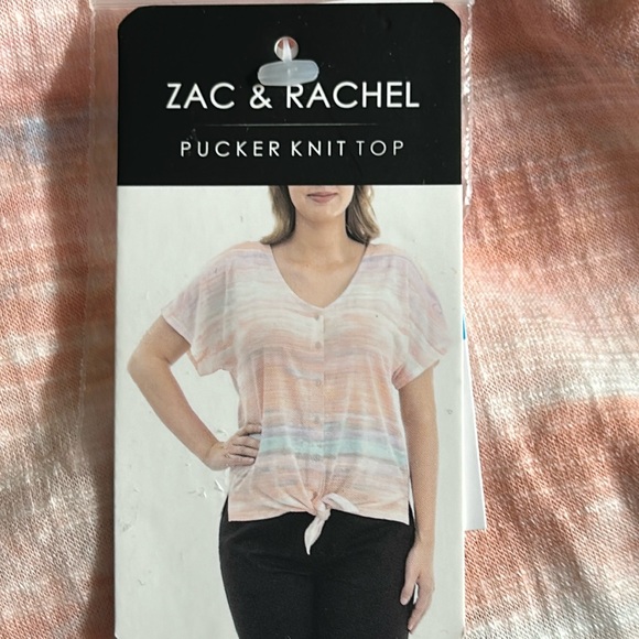 Zac & Rachel  multi colored “pucker knit” top. Size XL. NWT. - Picture 3 of 11